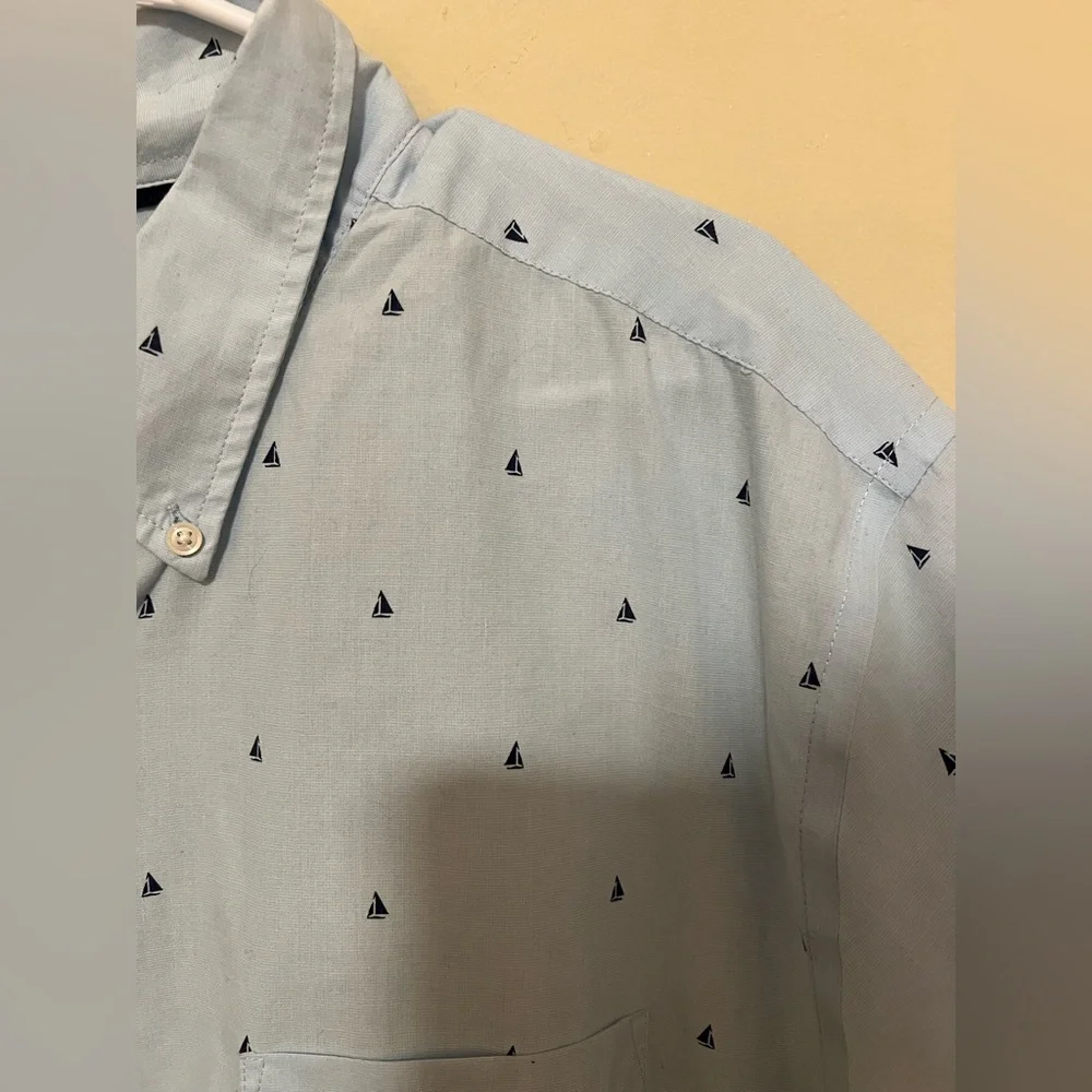 Croft & Barrow 2XB Sailboat Button Up Shirt Coastal Preppy Beach Nautical Men’s